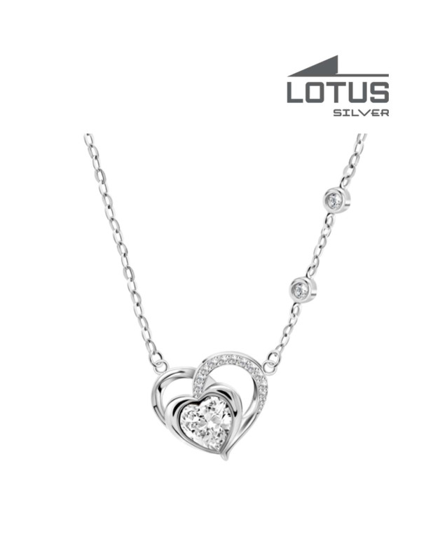 LOTUS SILVER  HEART NECKLACE